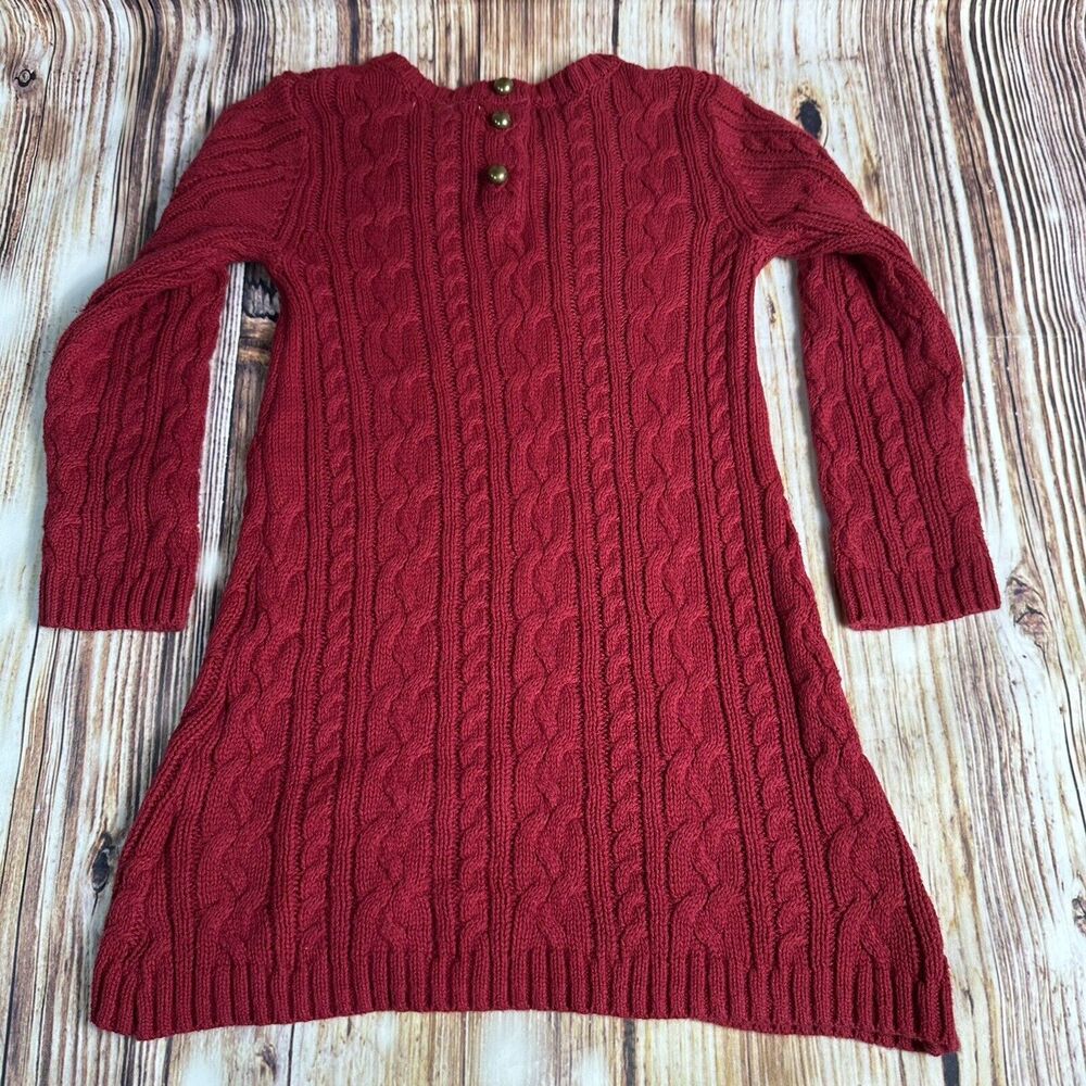 Catherine Malandrino Mini Girls Sz 18M Cable Knit Sweater Dress Leopard Vest Hat - Picture 3 of 10